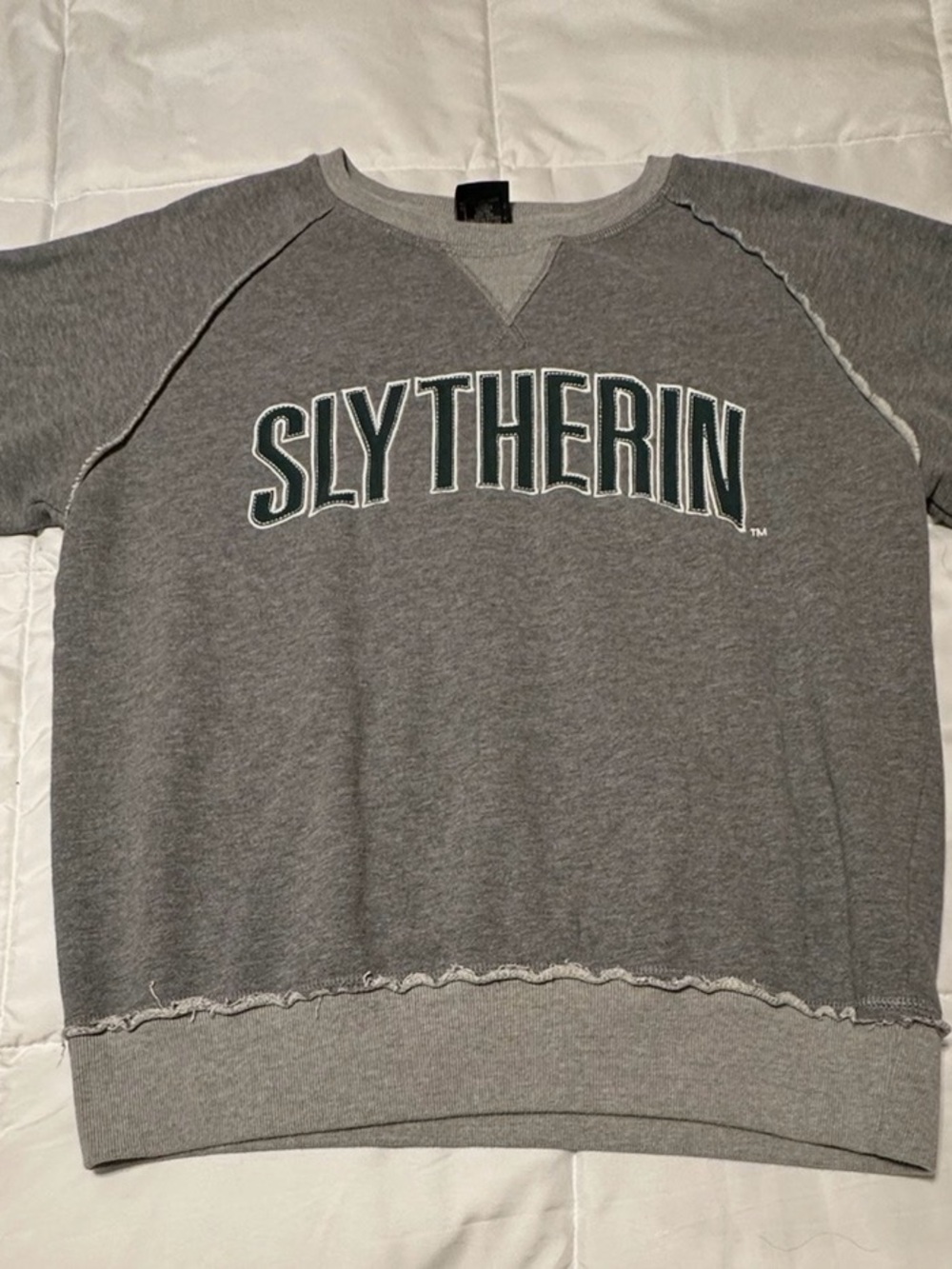 Harry Potter Universal Studios Slytherin Gray Fleece Sweatshirt M #darkacademia